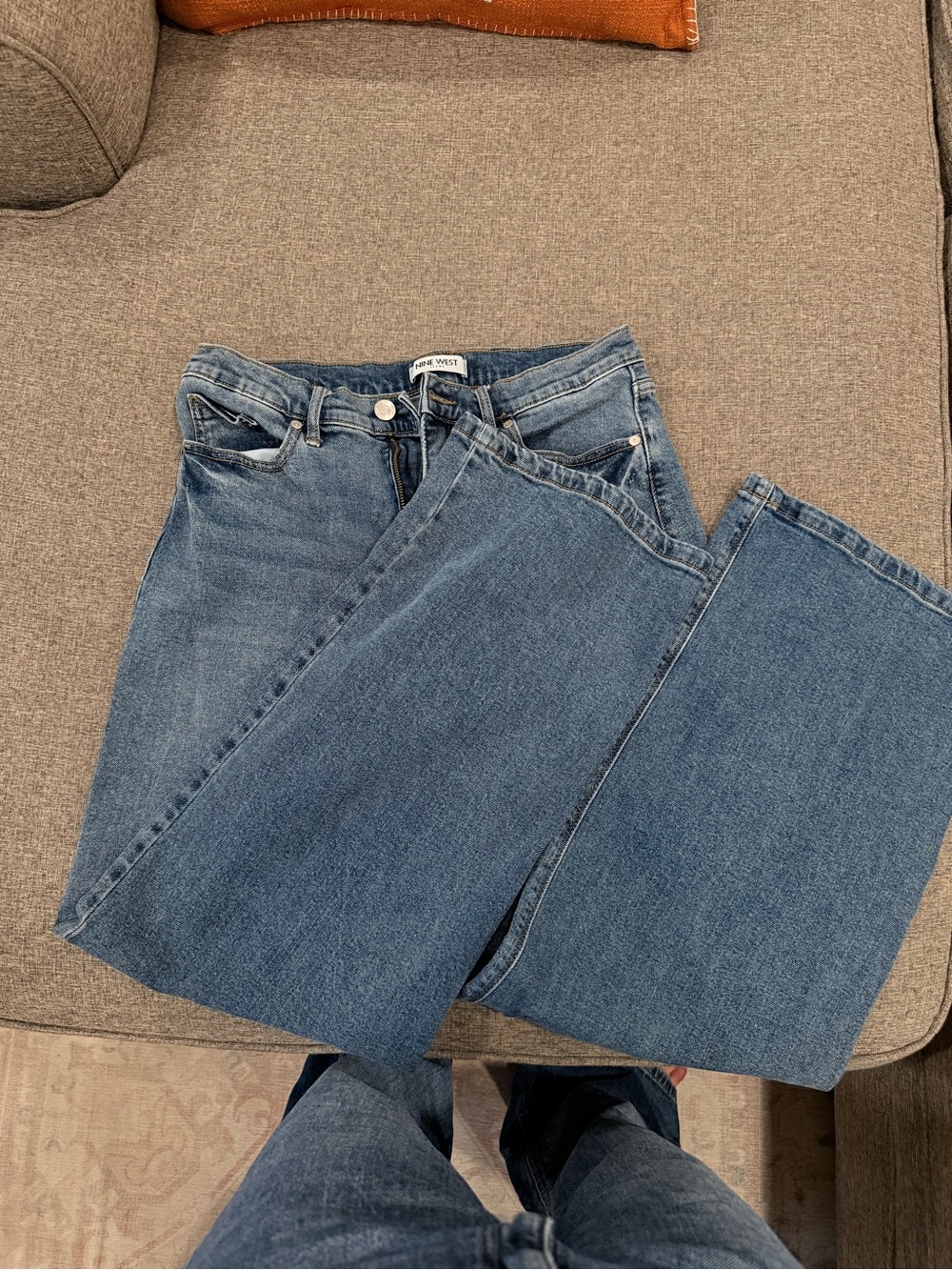 Nine West Blue Straight-Leg Denim Jeans